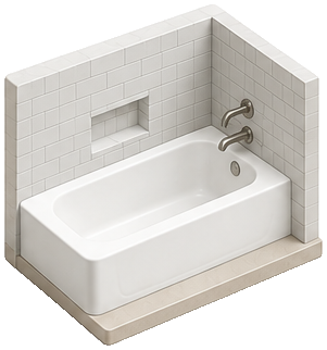 Low-threshold walk-in tub